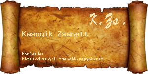Kasnyik Zsanett névjegykártya